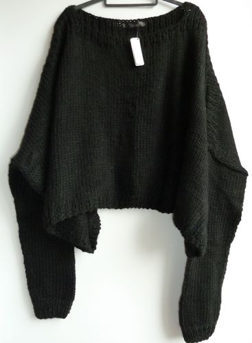 UmitUnal / Umit Unal Oversize Strick Pullover L, Wolle, schwarz #H36